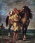 Eugene Delacroix Wall Art - Marocan and his Horse